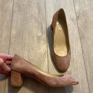 L.K.Bennett Velvet Mauve/Beige-y Block Heel, Size 42 (11)